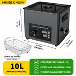 Banheira Ultrassônica Cuba de Limpeza 10L Preto 220v Unmui