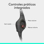 Fone de Ouvido Headset Logitch H390 c/fio c/ microfone