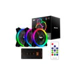 Fans Ventoinha Dark Flash Aura Ventilador ARGB C/Controladora DR12 PRO Kit c/ 3