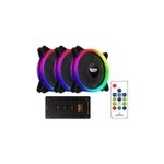 Fans Ventoinha Dark Flash Aura Ventilador ARGB C/Controladora DR12 PRO Kit c/ 3
