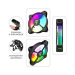 Fan Ventoinha Eurus RGB 120mm Molex 4pin Ventoinha Preto Clanm