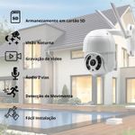 Camera IP Speed Dome 2mp 60m 1080p Full Hd Wifi 2.4 Ghz C/microfone ICSEE S/CX