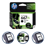 Tinta Cartucho HP 667XL Preto 8,5ml