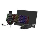 Teclado Desktop C/Fio Kit 4x1 Mouse, Mousepad, Headset RGB Darkline Clanm