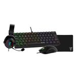 Teclado Desktop C/Fio Kit 4x1 Mouse, Mousepad, Headset RGB Darkline Clanm