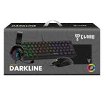 Teclado Desktop C/Fio Kit 4x1 Mouse, Mousepad, Headset RGB Darkline Clanm