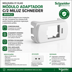 Moldura P/ RJ45 Módulo Adaptador C/2 Miluz Schneider Branco