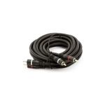 Cabo 2x2 RCA 4mm C/Fio Terra Gold 5m Preto