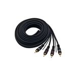 Cabo 2x2 RCA 4mm C/Fio Terra Gold 5m Preto