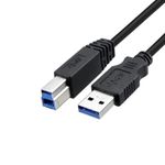Cabo Usb Tipo B E Tipo A 3.0 Super Speed 5gb/s 1,8m Cor Preto