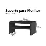 Suporte Monitor Elevado MDF 33cmx15cm Preto