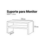 Suporte Monitor Elevado MDF 33cmx15cm Preto