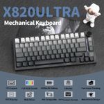 Teclado Desktop Mecânico S/Fio X820 Ultra 75% Bluetooth 2.4g Attack Shark Moonight