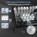 Teclado Desktop Mecânico S/Fio X820 Ultra 75% Bluetooth 2.4g Attack Shark Moonight