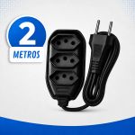 Extensão Elétrica Bivolt 10A 3 Saídas OEM Preto