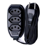 Extensão Elétrica Bivolt 10A 3 Saídas OEM Preto