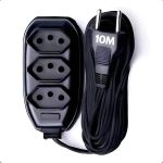 Extensão Elétrica Bivolt 10A 3 Saídas OEM Preto