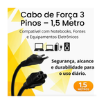 Cabo de Força Energia Notebook Tripolar Padrão 1,2mt/1,5mt (Mickey)