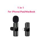 Microfone Lapela S/Fio Wireless Lightning P-6112 A-MK232 OEM - 1 micro