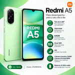 Celular Redmi A5 Dual SIM 4G 64GB 3GB RAM 25028RN03L Xiaomi - S/CX
