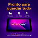 Tablet Positivo Vision Tab7 64gb 3gb Ram Tela 7” IPS, Bateria 3100mAh, Android 14 Go Wifi Bluetooth T307G