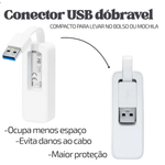 Adaptador de Rede USB 2.0 Para Lan Rj45 10/100Mbps Tp-link 