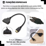 Adaptador HDMI Duplicador de Tela 1 Entrada Hdmi macho X 2 Saidas Hdmi Femea