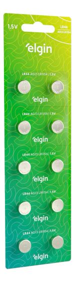 Bateria LR44 A76 Ag13 Alcalina 1.5v Elgin Moeda