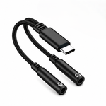 Adaptador USB-C Para Duplo P2 Fone e Microfone