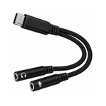 Adaptador USB-C Para Duplo P2 Fone e Microfone