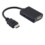 Adaptador HDMI Fêmea x VGA Macho c/ Áudio, Conversor Compatível 1080