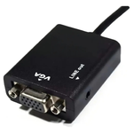Adaptador HDMI Fêmea x VGA Macho c/ Áudio, Conversor Compatível 1080