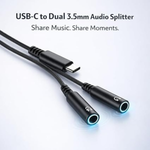 Adaptador USB-C Para Duplo P2 Fone e Fone