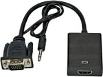 Adaptador VGA Macho x HDMI Fêmea C/ Áudio