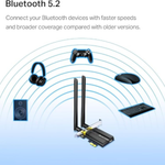 Placa Wireless PCIe AX3000 Dual Band Wifi 6 Bluetooth 2 antenas Archer TX50E TP-Link