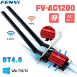 Placa Wireless PCIe FV-AC1200 Adaptador Bluetooth 4.0 Dual Band 2.4G 5Ghz