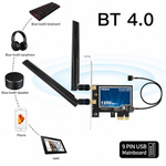 Placa Wireless PCIe FV-AC1200 Adaptador Bluetooth 4.0 Dual Band 2.4G 5Ghz