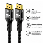 Cabo DisplayPort Macho x DisplayPort Macho 2.1 16K 240Hz Áudio Porta de Exibição 1.8m