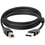 Cabo Impressora Usb 2.0, Reto, tipo A Macho para tipo B 3M Preto