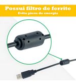 Cabo Impressora Usb 2.0, Reto, tipo A Macho para tipo B 3M Preto