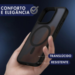 Capa magnética fosca translúcida para iPhone 16 Pro - Preto