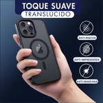 Capa magnética fosca translúcida para iPhone 16 Pro - Preto