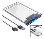 Case HD 3.0 Transparente USB x HD SATA 2.5