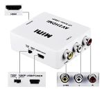 Conversor Adaptador HDTV Para AV RCA 1080P 5v Branco