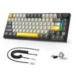 Teclado Desktop Mecânico S/Fio X820 Ultra 75% Bluetooth 2.4g Attack Shark Star Black
