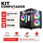 Kit AM4 Ryzen 5 4500, 16gb, SSD 240, Gabinete Gamer, RX580, ATX 600w