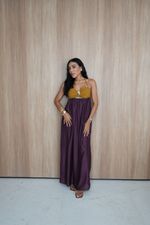 Vestido Odete Seda Berinjela 