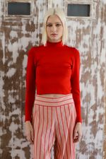 Blusa Recorte Tricot Vermelho