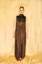 Vestido Carola Veludo Café