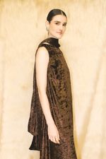 Vestido Carola Veludo Café